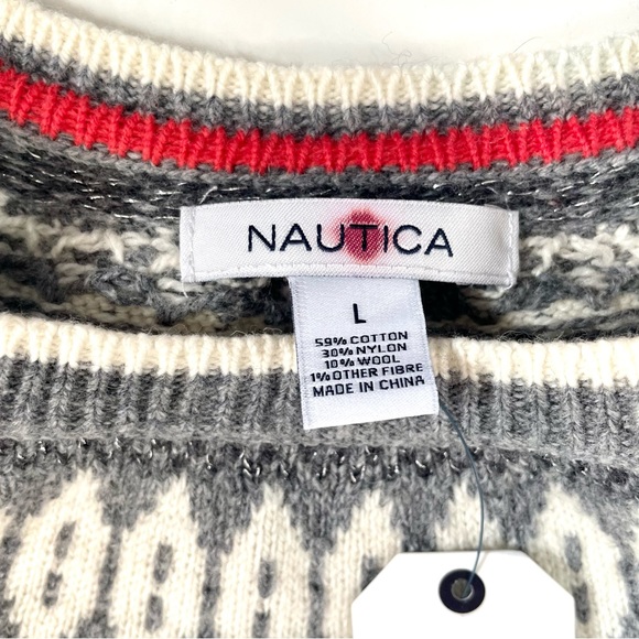 NWT Nautica Grey Wool Blend Sweater, L - Picture 4 of 5